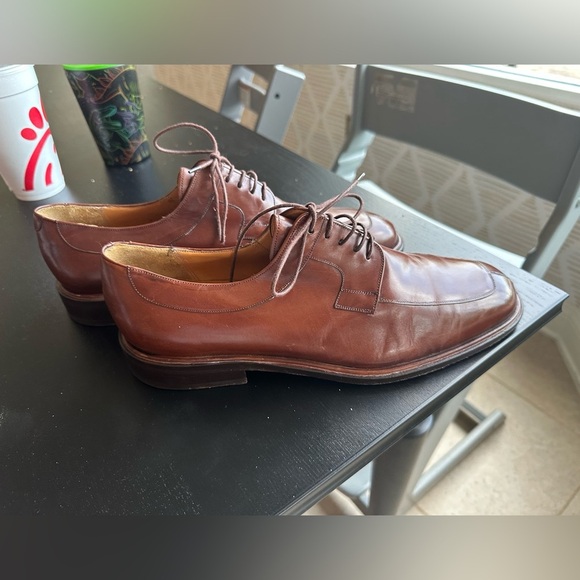 Mezlan Split Toe Derby Elegant Brown Leather Men's Shoes - Picture 2 of 6